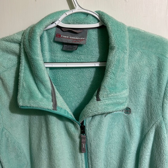 Very Nice Ladies’ Free Country Light Teal Sherpa Full Zip Jacket, Size XX-Large - Picture 2 of 8